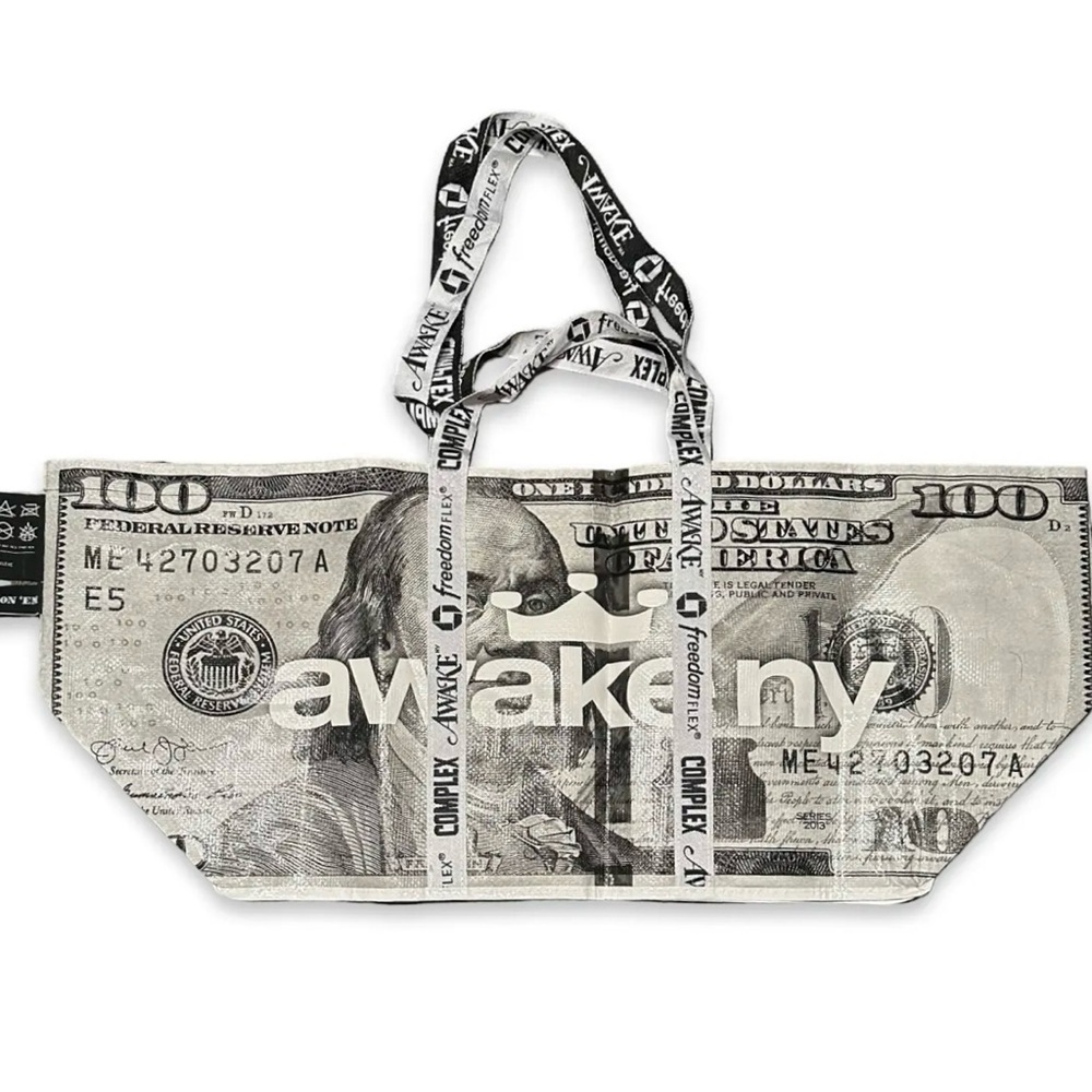 Awake NY 100 Dollar Print Tote Bag